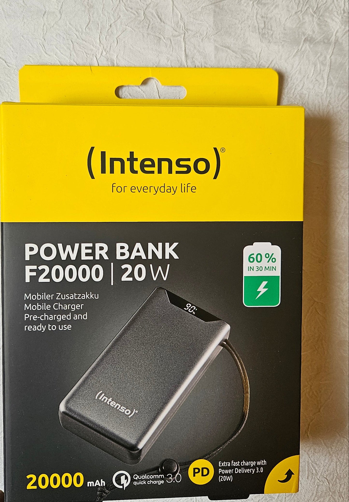 Intenso Powerbank F20000 | 20.000 mAh Quick Charge 3.0 & Power Delivery 20W – B-Ware