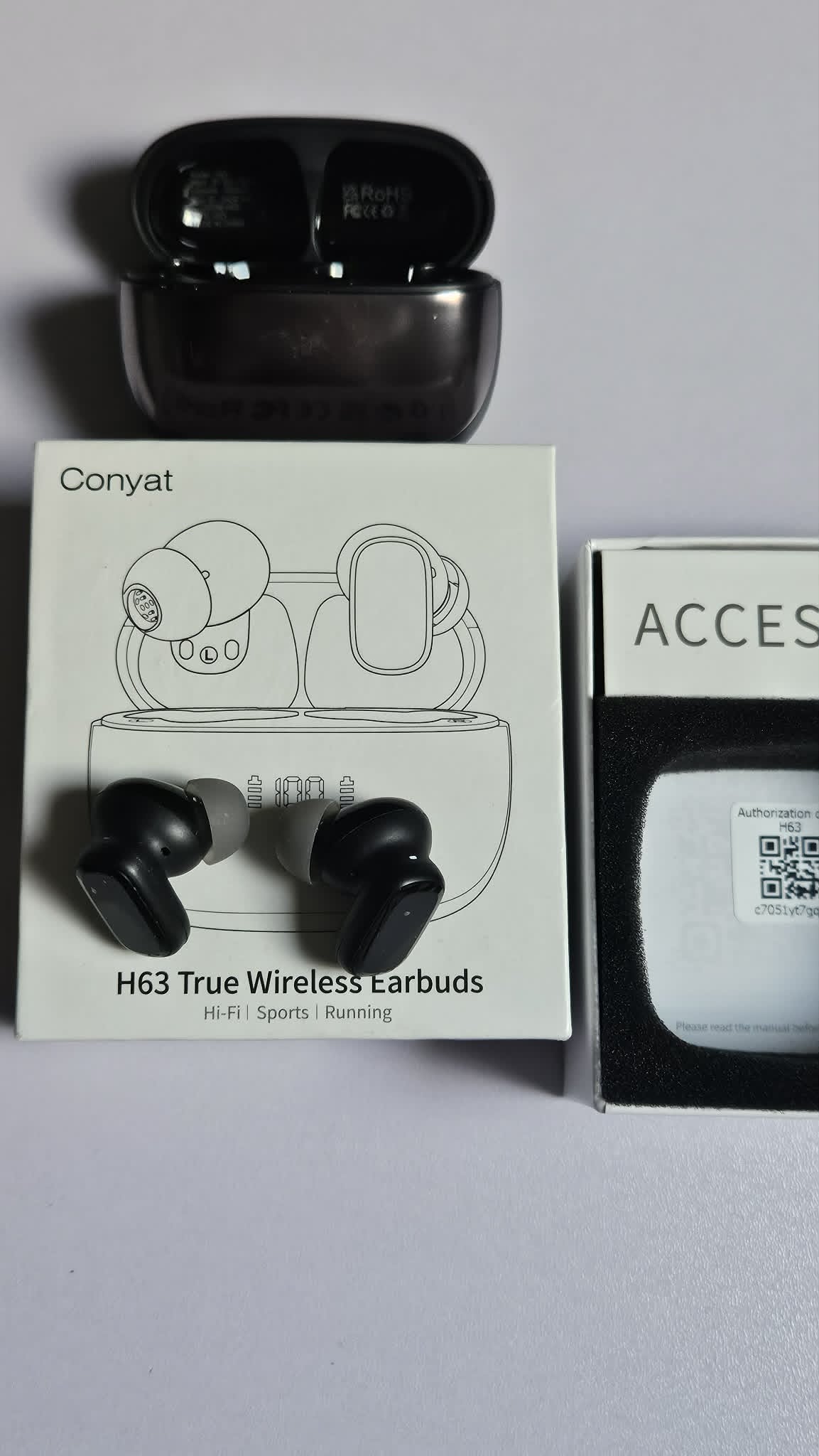 Conyat H63 AI Translator True Wireless Earbuds Bluetooth 5.4 mit LED-Ladecase – B-Ware