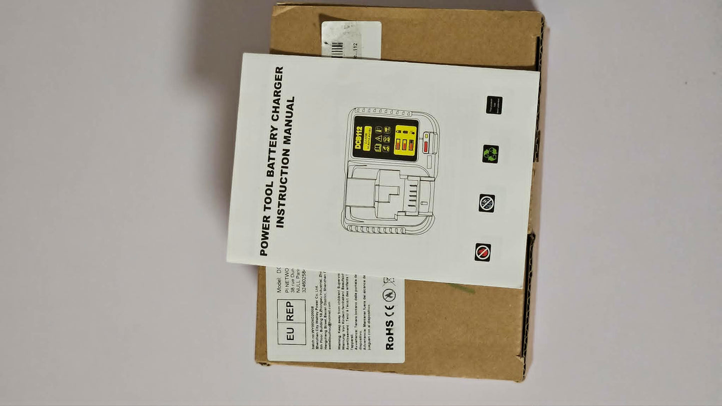 Waitley Schnellladegerät 10,8V–18V 3A kompatibel mit DeWalt Li-Ion Akkus | DCB112 / DCB115 – B-Ware